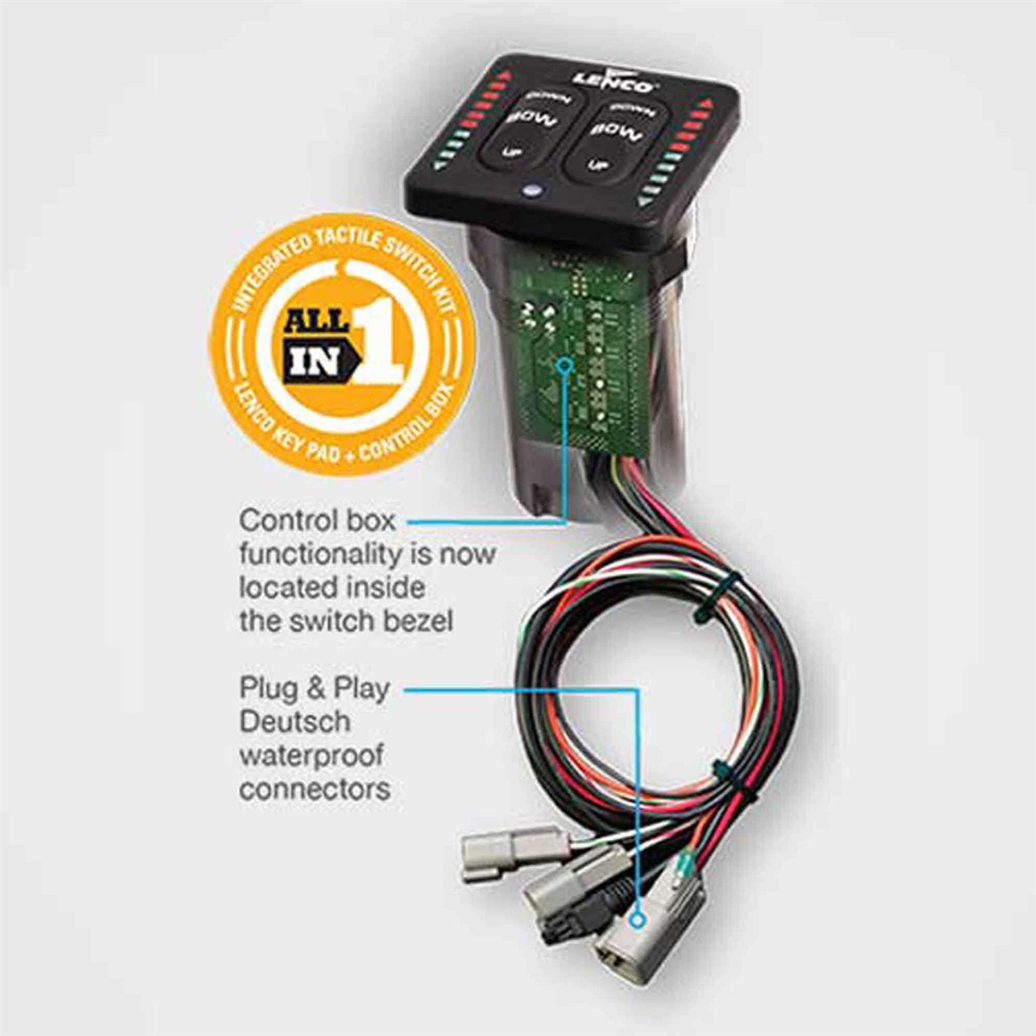 Lenco LED Indicator Integrated Tactile Switch Kit-Pigtail-Single Actuator Systems - Image 5