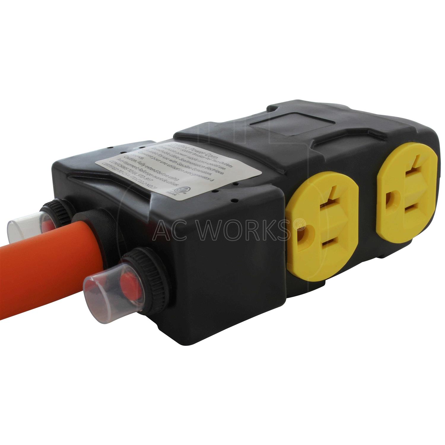 AC WORKS 1.5 ft. Adapter NEMA 14-30P 4-Prong Dryer Plug to Household Outlets with 24 Amp Breaker - Image 5
