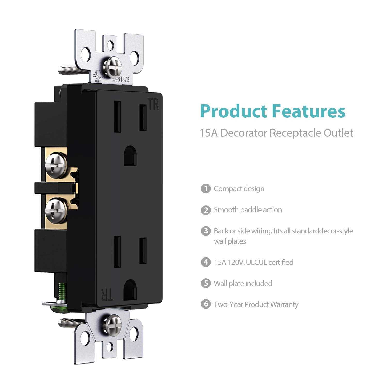 WEBANG Decorator Electrical Wall Outlet Tamper-Resistant Duplex Receptacle - Image 5