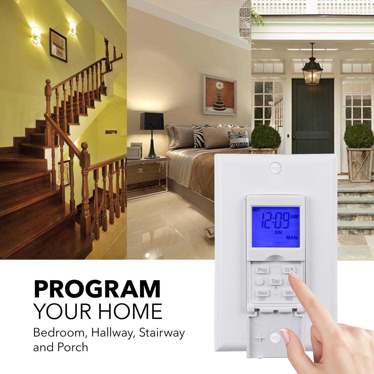 BN-LINK 7 Day Programmable In-Wall Timer Switch for Lights, fans and Motors, Single Pole and 3 Way Both Use - Image 5