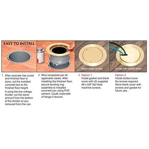 Arlington FLBC4580 Recessed Power and Data Round Floor Box for Existing or New Concrete Floor Boxes (Fits in Most 4.5 Inside Diameter Round PVC - Image 4