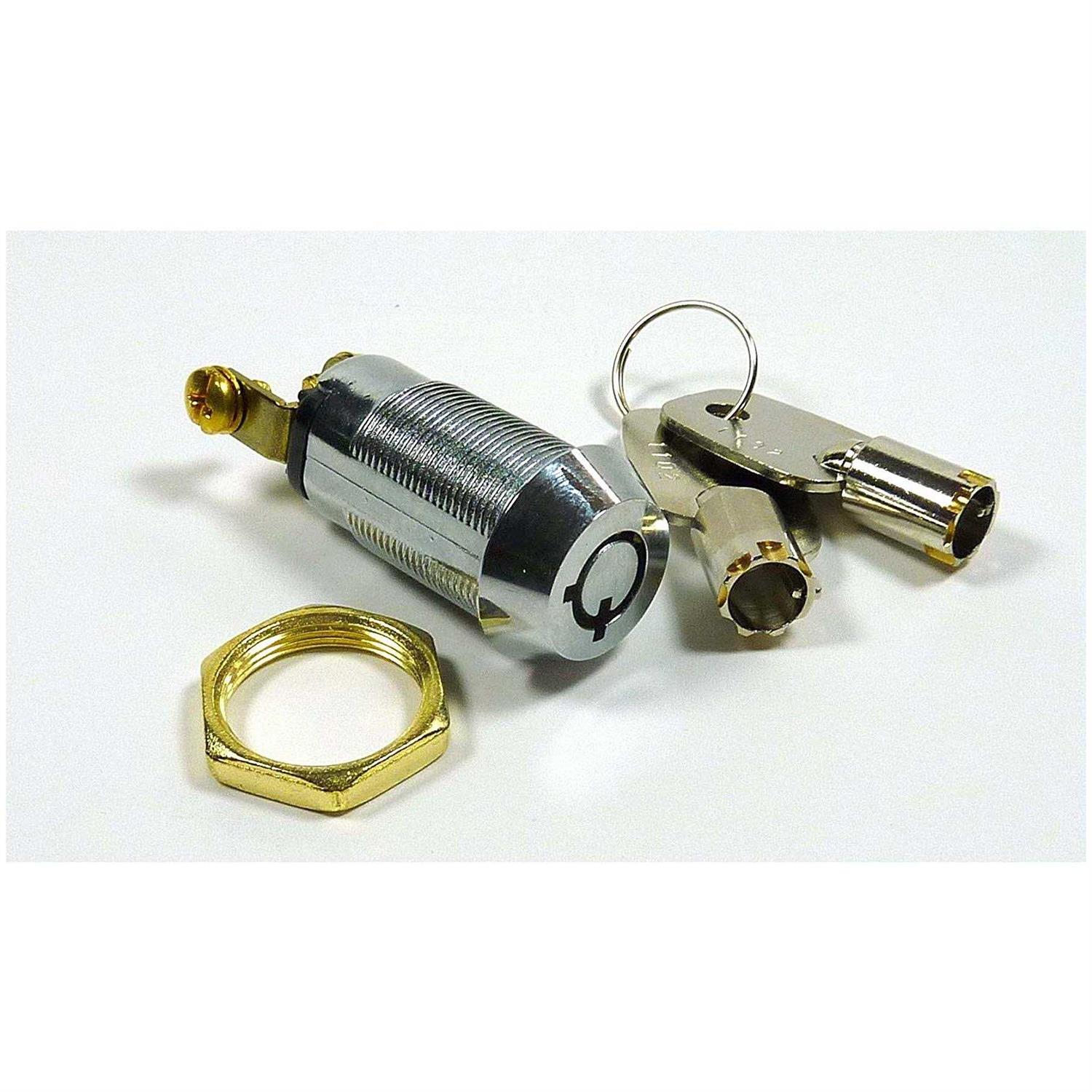 Philmore 5/8 On/Off Key Switch Lock SPST Key Removable On Or Off With 2 Keys and Nut