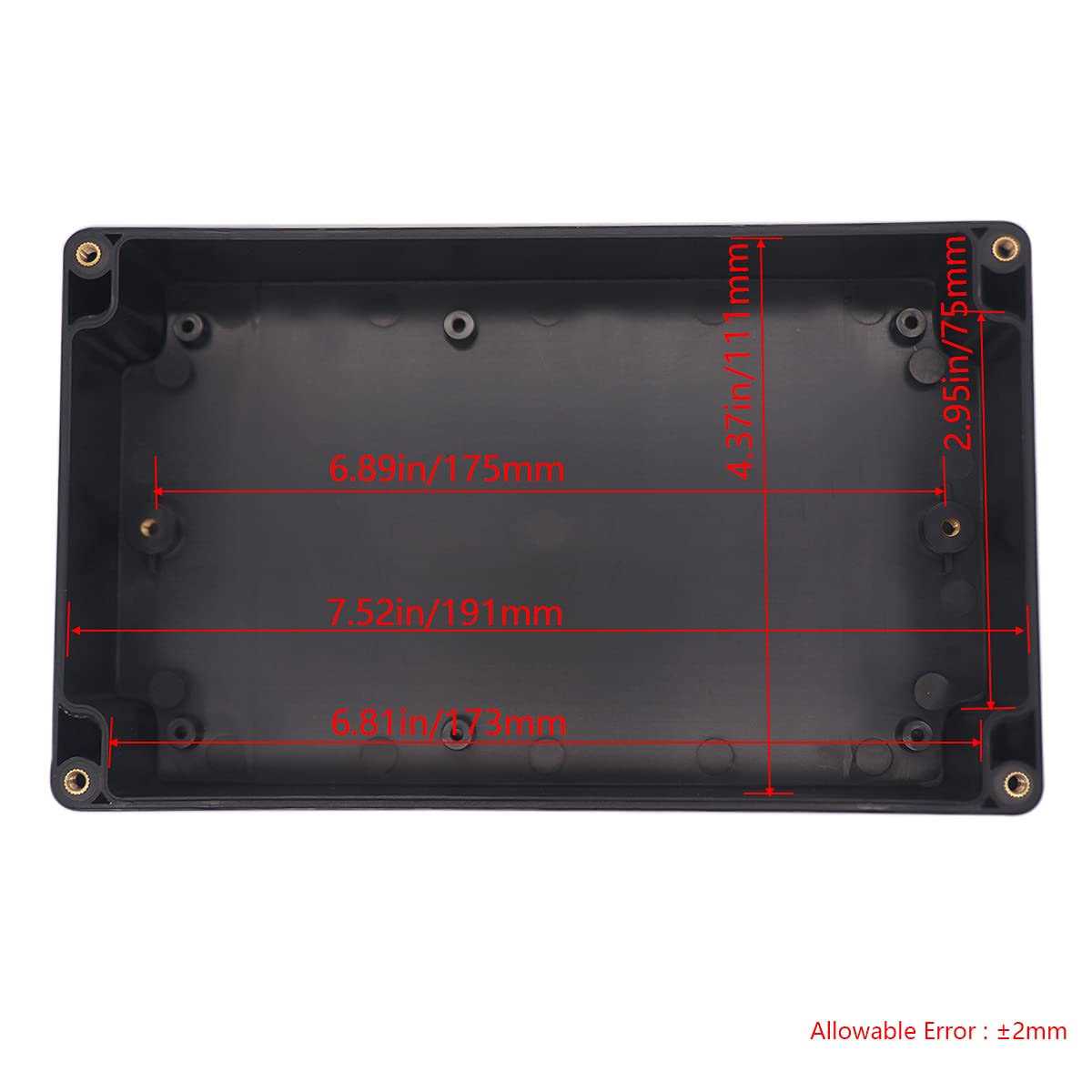 Otdorpatio Project Box IP65 Waterproof Junction Box ABS Plastic Black Electrical Boxes DIY Electronic Project Case Power Enclosure 7.87x4.72x2.2 - Image 2