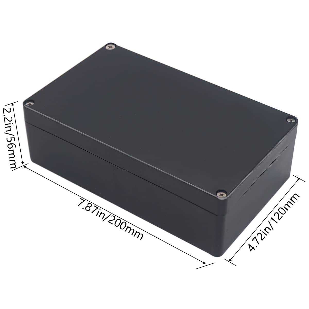 Otdorpatio Project Box IP65 Waterproof Junction Box ABS Plastic Black Electrical Boxes DIY Electronic Project Case Power Enclosure 7.87x4.72x2.2 - Image 5