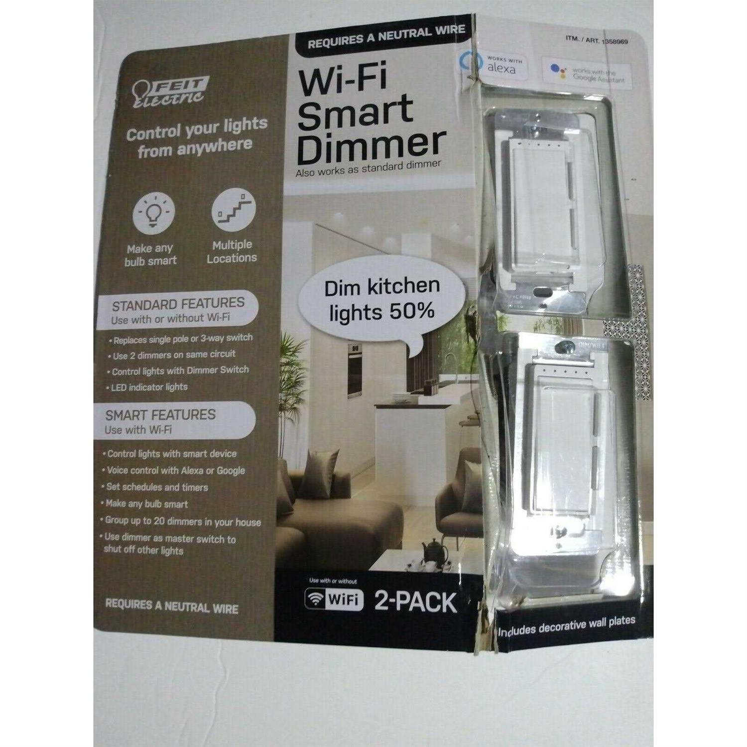 Feit Electric 3-Way Single Pole Switch Wi-Fi Smart Dimmer - Image 2