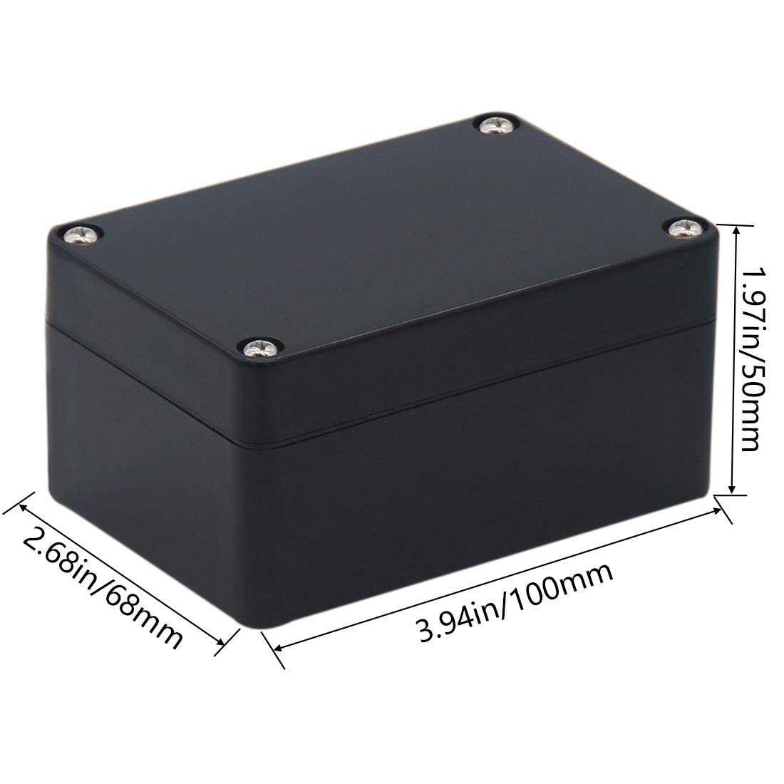 Raculety 2 Pack Project Box Ip65 Waterproof Junction Box Abs Plastic Black Electrical Boxes Diy Electronic Project Case Power Enclosure - Image 3