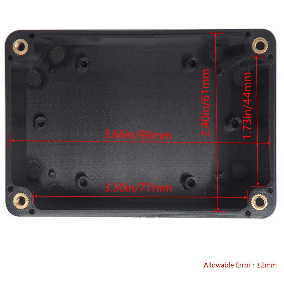 Raculety 2 Pack Project Box Ip65 Waterproof Junction Box Abs Plastic Black Electrical Boxes Diy Electronic Project Case Power Enclosure - Image 4