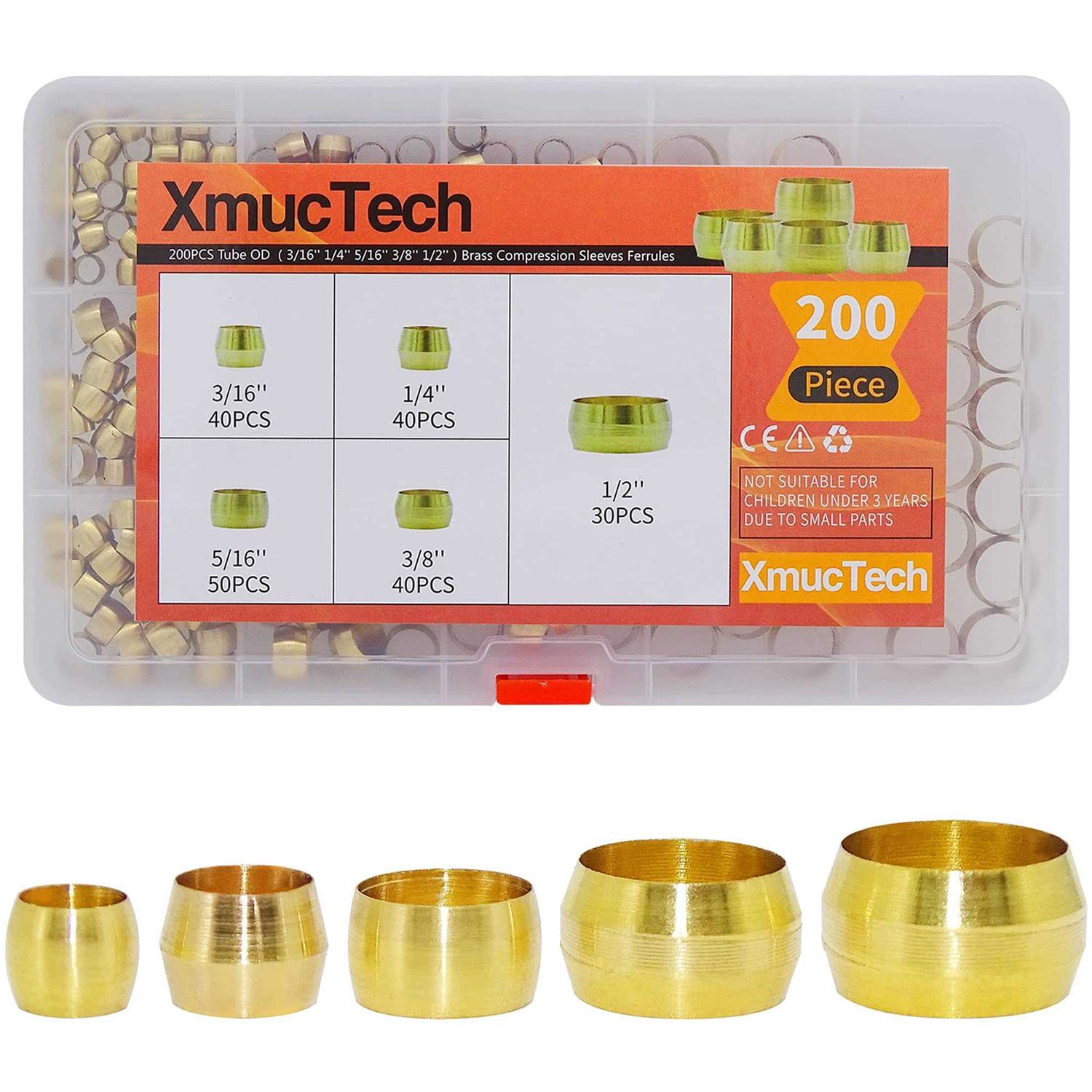 200PCS Brass Compression Fitting Ferrule Sleeve - Image 4