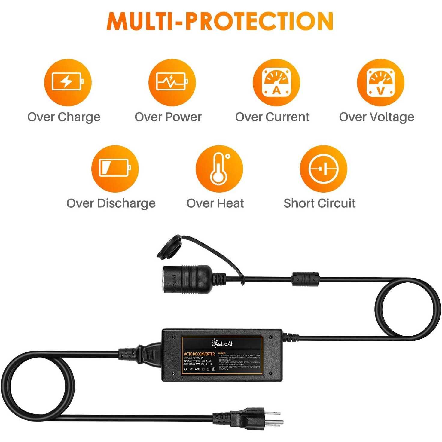Astroai 15a/110v to 12V DC AC to DC Converter - Image 4