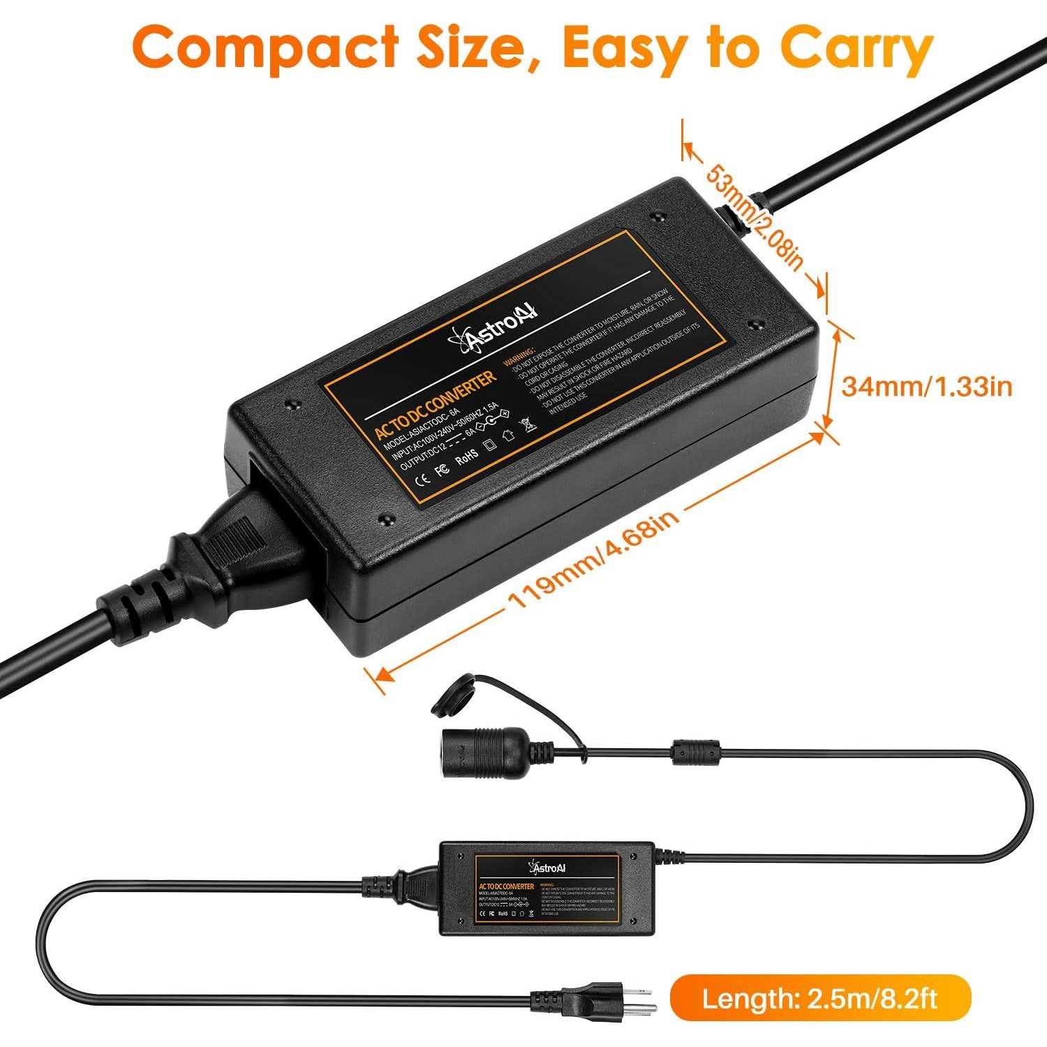 Astroai 15a/110v to 12V DC AC to DC Converter - Image 5