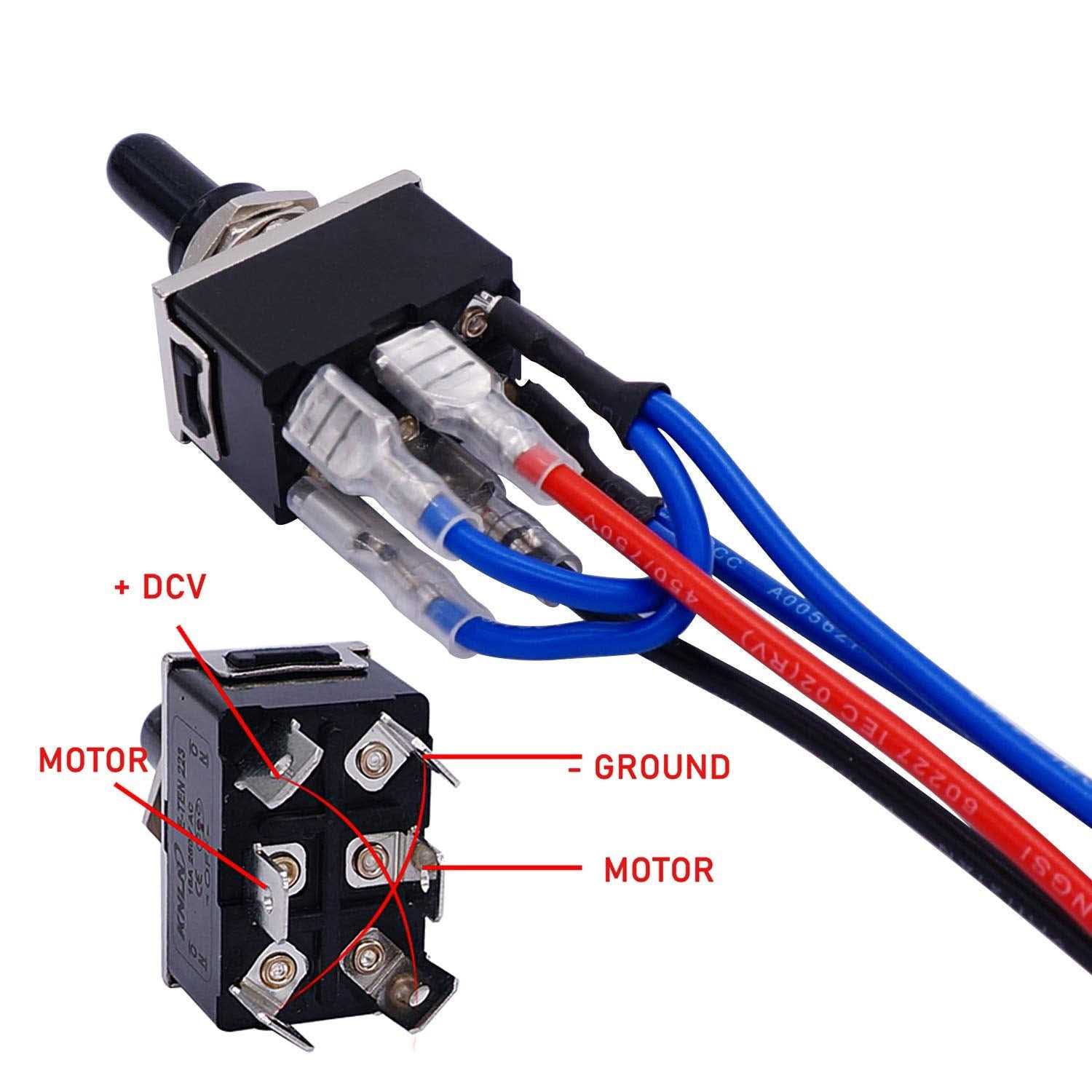TWTADE Waterproof Momentary Reverse Polarity Switch 12V 10 Amps DC Motor Control 6 Pin 3 Position/Off/ Metal DPDT Toggle Switch - Image 4