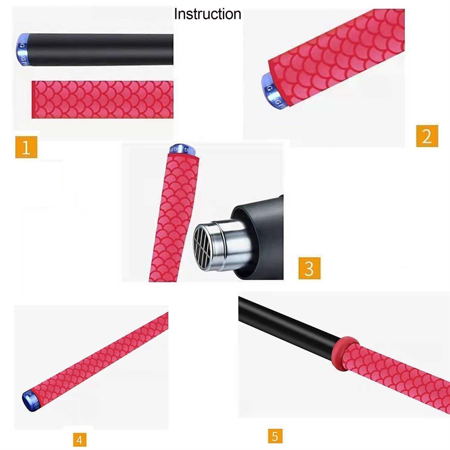 Aventik Heat Shrink Fish Scale Pattern Tube Wrap Fishing Rod Grip Rod Building Handle Non Slip Waterproof and Insulation Length 40inch - Image 5