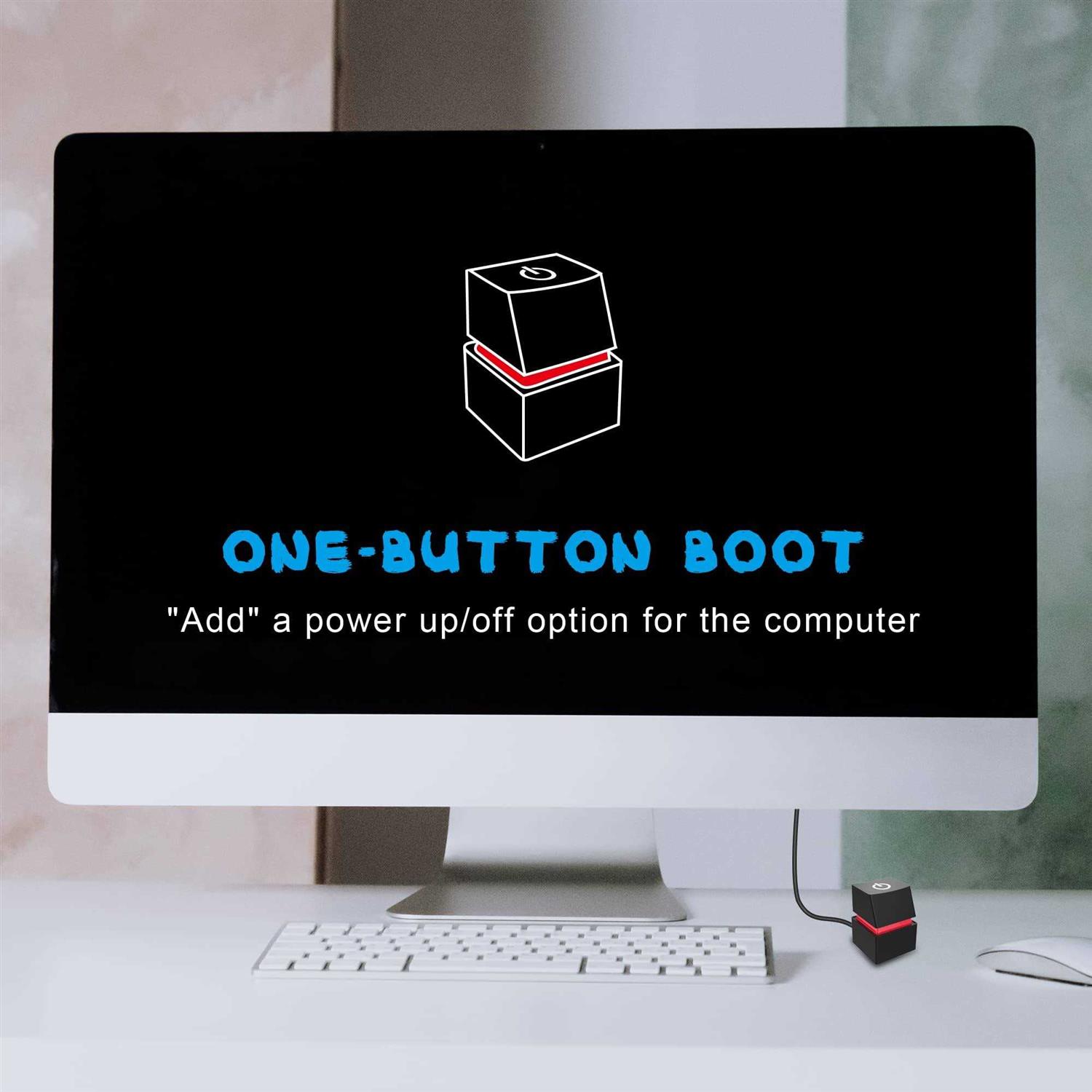 Desktop Computer Power Switch Power Supply Cable Azmxdvp External Remote Start PC Motherboard Power On/Off Switch Button Extension Cable 2M - Image 2