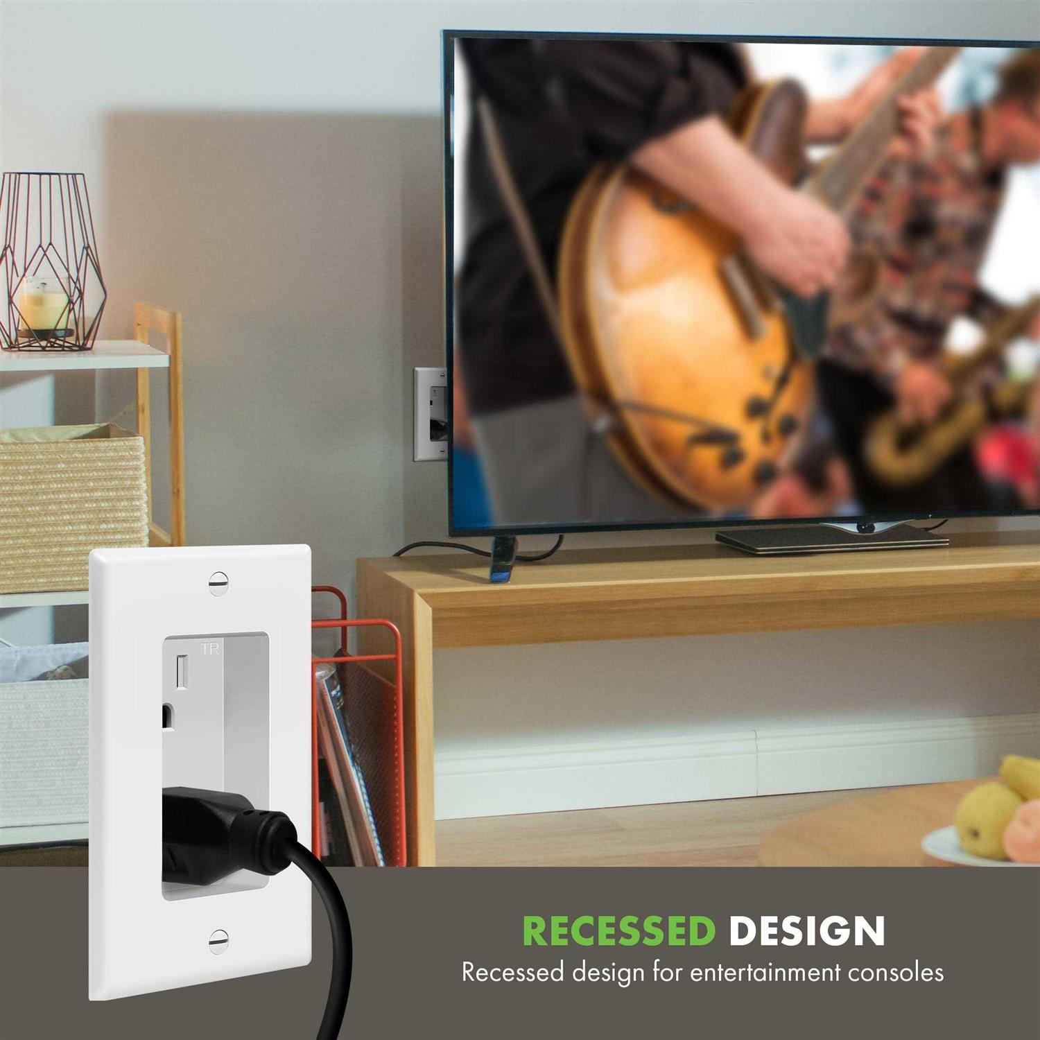 Topgreener Recessed Duplex Receptacle Outlet Flush Mounted Tamper-Resistant - Image 5