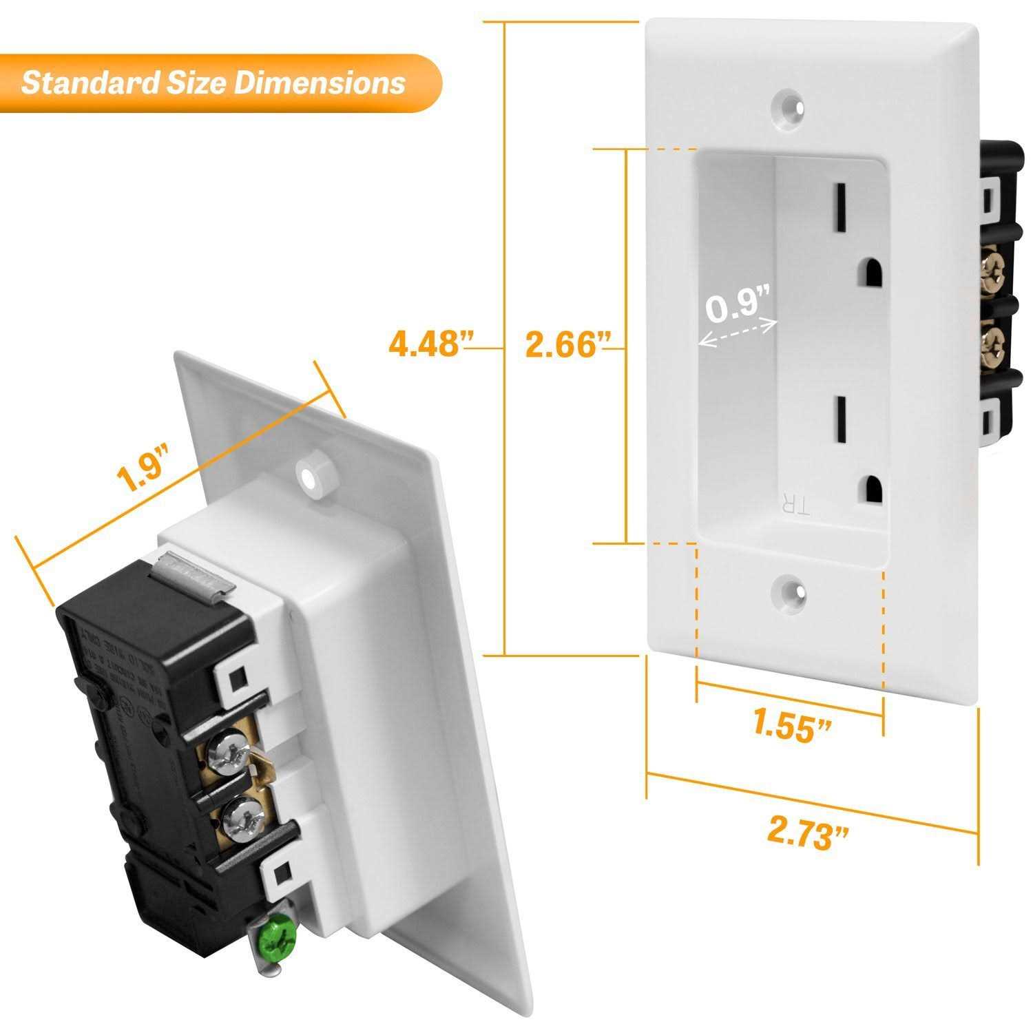 Topgreener Recessed Duplex Receptacle Outlet Flush Mounted Tamper-Resistant - Image 4