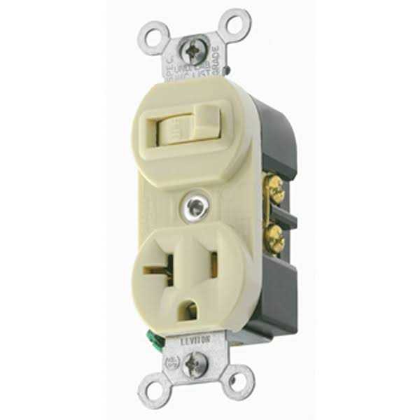 Leviton 5335-I Combination Toggle Switch / Duplex Receptacle