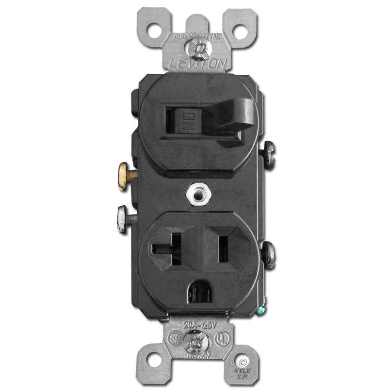 Leviton 5335-I Combination Toggle Switch / Duplex Receptacle - Image 4