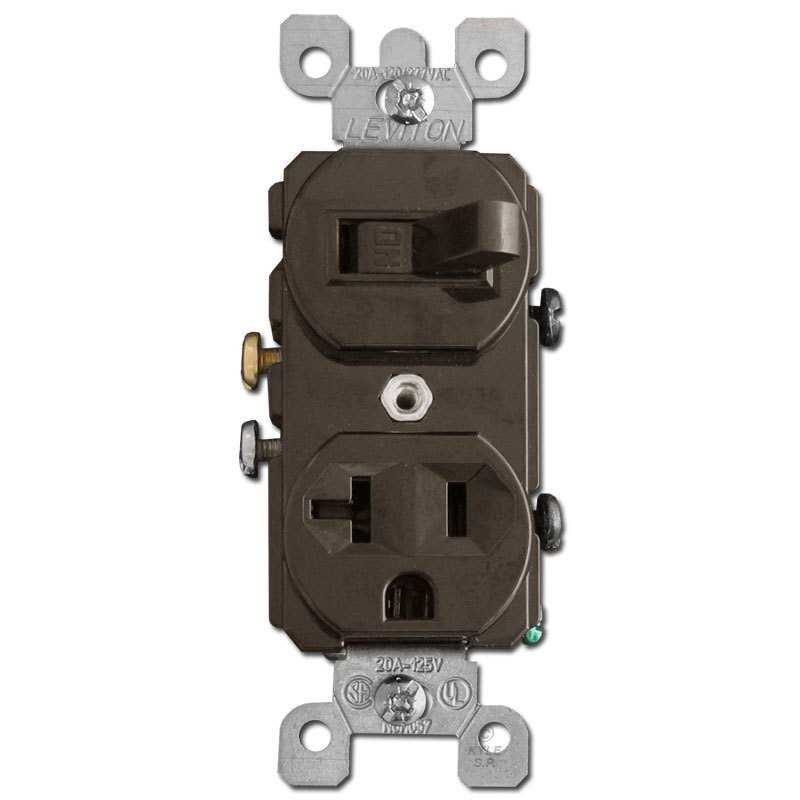 Leviton 5335-I Combination Toggle Switch / Duplex Receptacle - Image 5