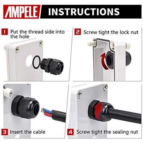 AMPELE NPT Cable Gland Waterproof Adjustable Nylon Cable Glands Joints With Gaskets - Image 3