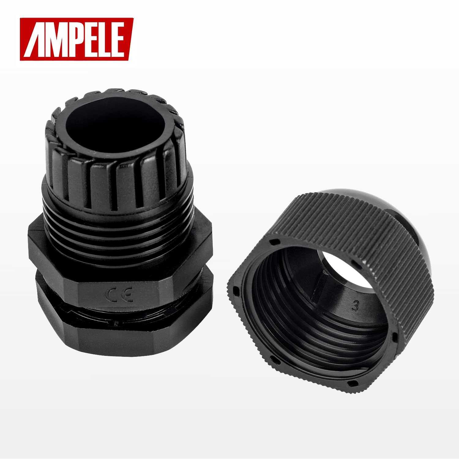 AMPELE NPT Cable Gland Waterproof Adjustable Nylon Cable Glands Joints With Gaskets - Image 5