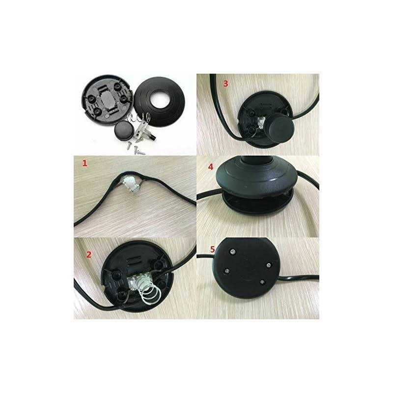 Pranovo 2 Pcs Black Foot Pedal Push Switch Inline Lamp Light On-off Control Footswitch - Image 2