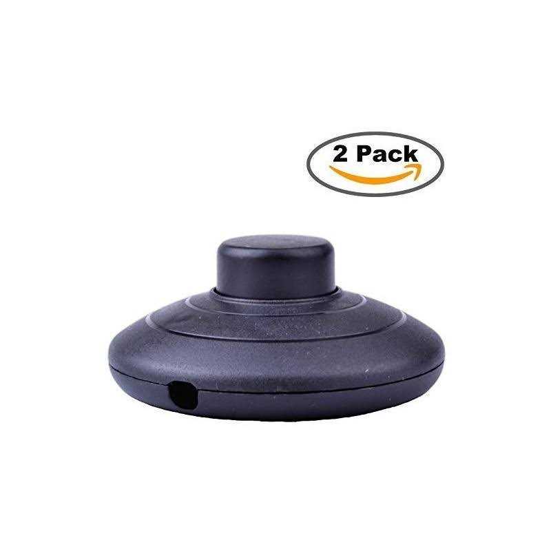 Pranovo 2 Pcs Black Foot Pedal Push Switch Inline Lamp Light On-off Control Footswitch - Image 5