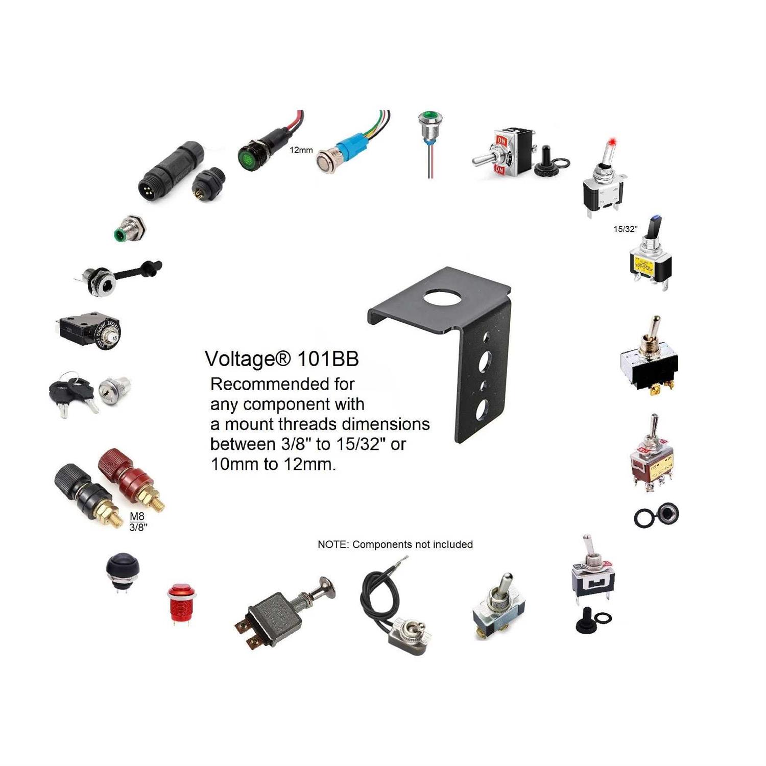 Bracket for Panel Mount Electrical Components Like Push Button Circuit Breaker, Toggle Switch, Led Indicator Panel Mount Connector, Fuse and More - Image 5