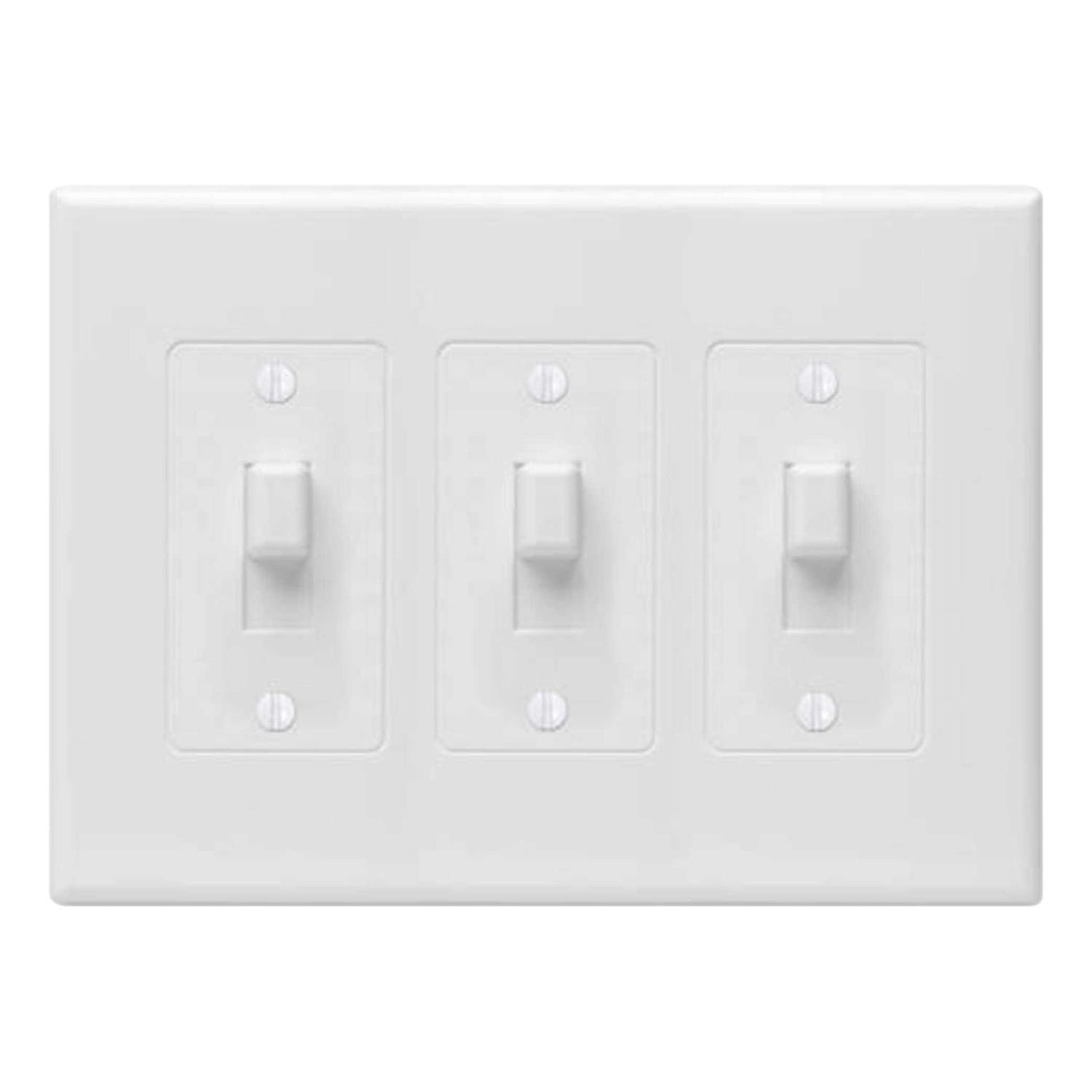 Taymac 2673W 3-Gang Masque Revive Decorator Cover Toggle White
