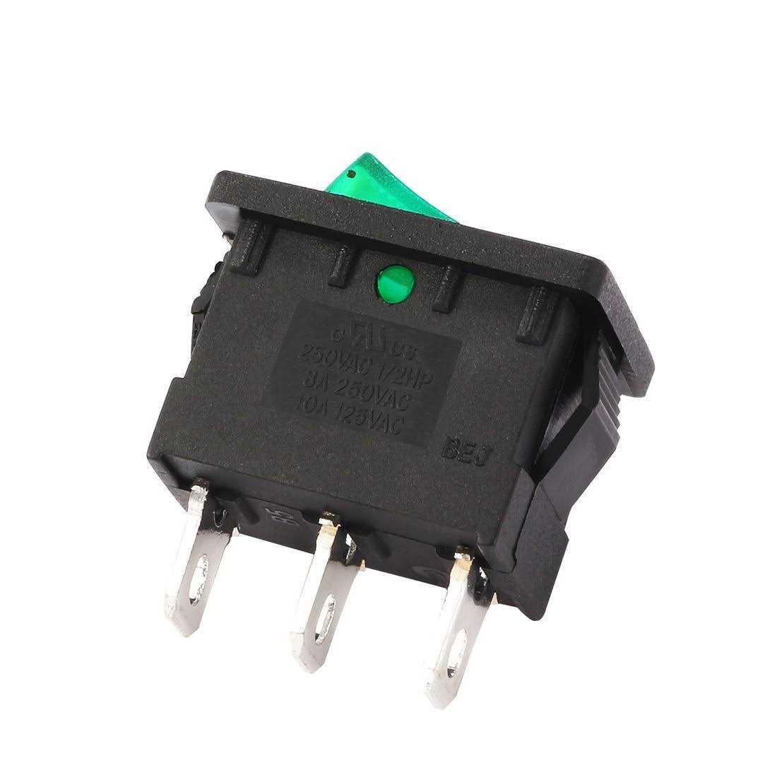 uxcell Ac 20a/125v 22a/250v SPDT 3P On/Off/On 3 Position Boat Rocker Switch Black - Image 3