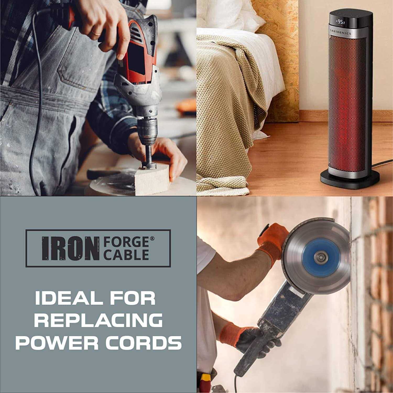 AWG Replacement Power Cord with Open End - Image 3