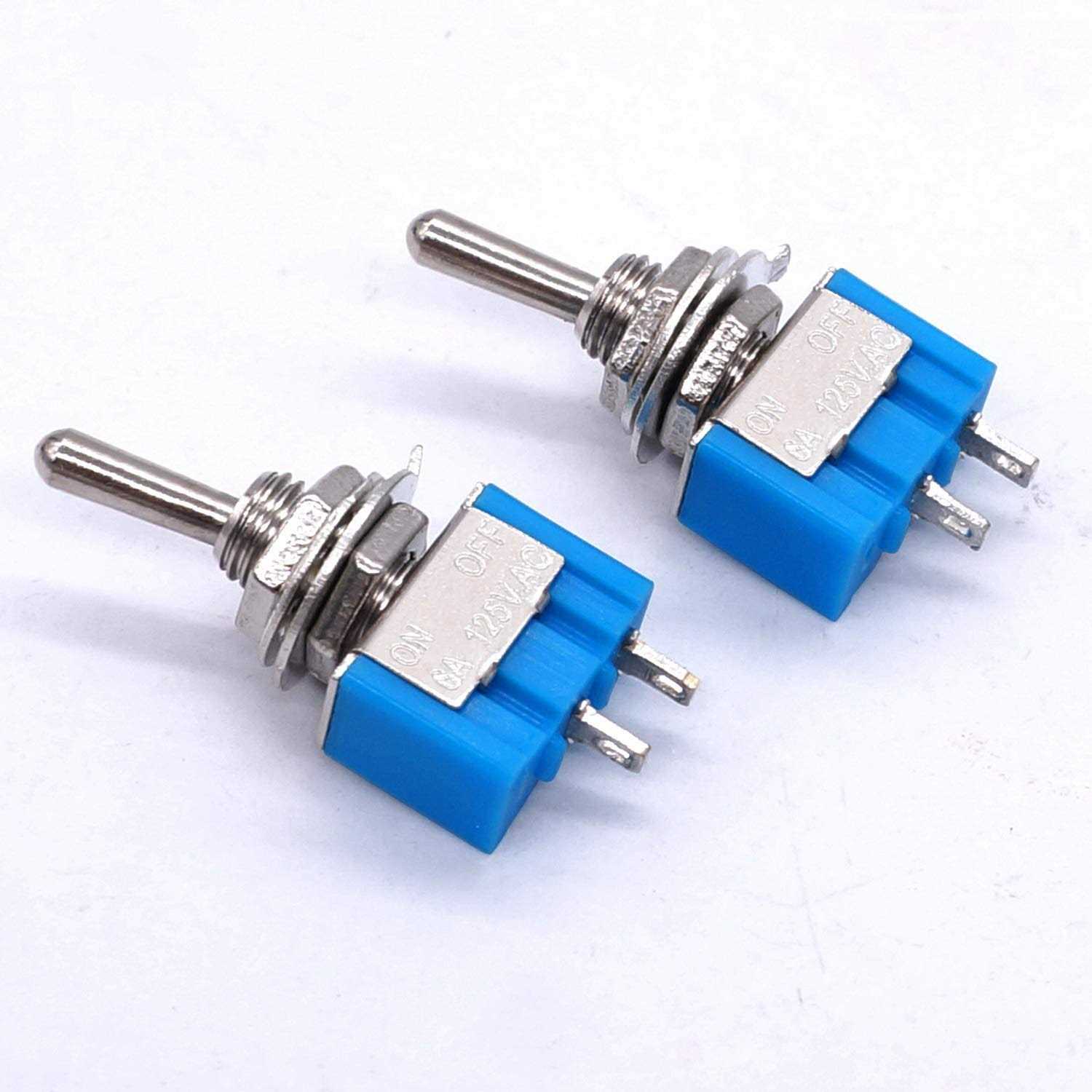 Taiss 10PCS SPST Mini Toggle Switch 2 Pin 2 Position ON/Off Miniature Toggle Switch 6A 125V MTS-101 - Image 5