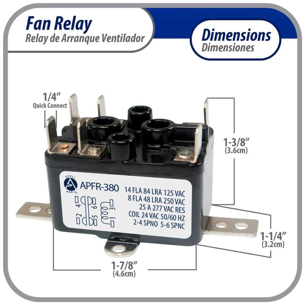 Appli Parts Heavy Duty Switching Fan Relay 90-380 24 Volt Coil - Image 4