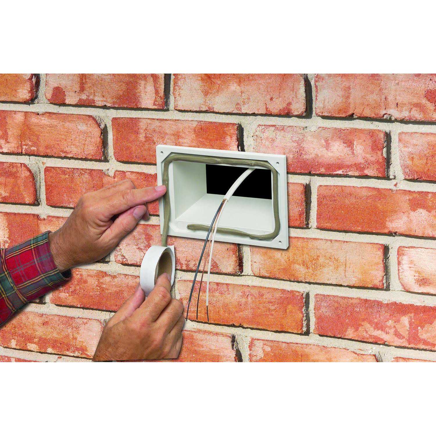 Arlington DHB1BRC-1 Low profile in Box Electrical Box with Adapter Sleeve for New Brick Construction - Image 4