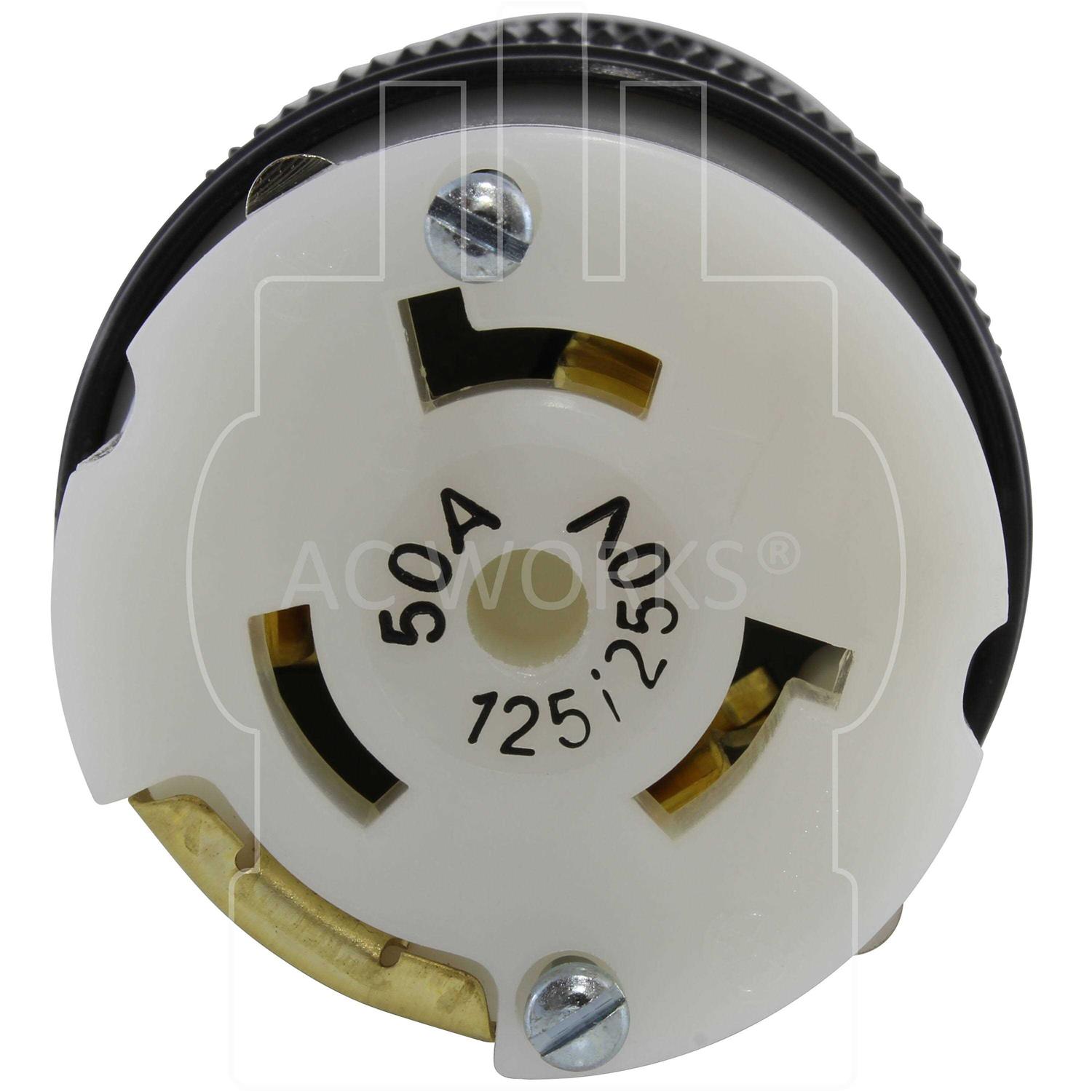 AC WORKS NEMA SS2-50R 50 Amp 125/250-Volt 4-Prong Locking Female Connector Assembly - Image 5