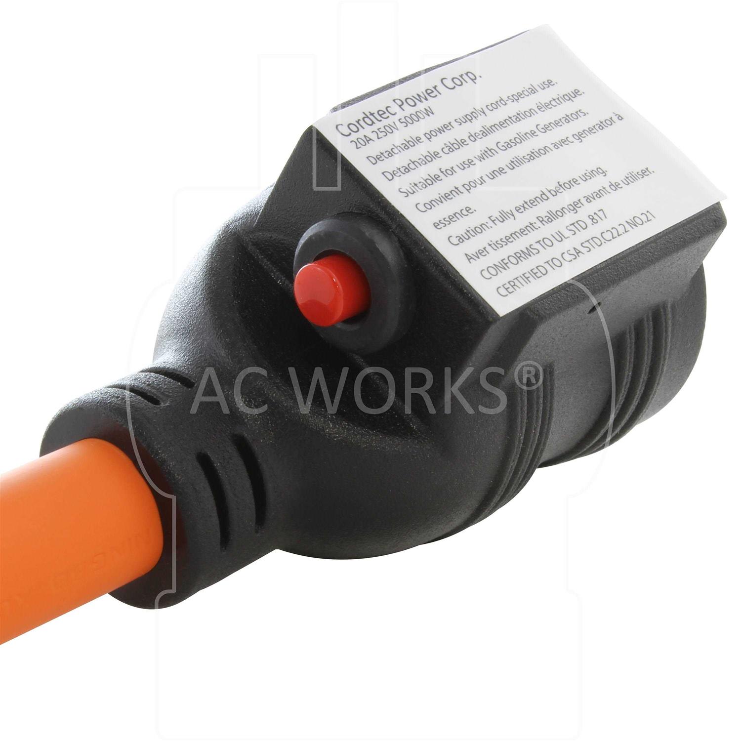 AC WORKS S1050cb620 50A Welder/ Range/ Dryer Plug to 6-15/20 Outlet 20A Breaker - Image 3