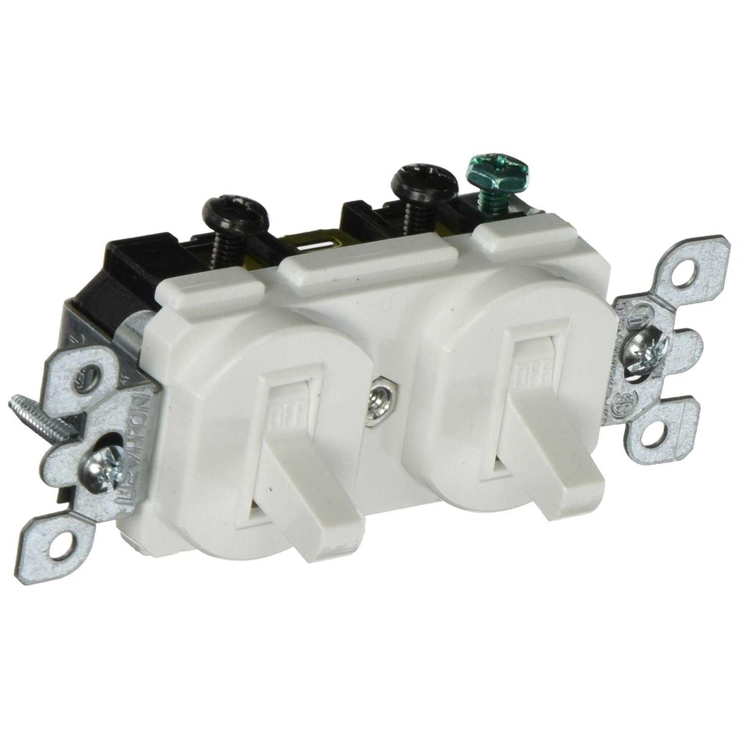 Leviton 5334-W Single-Pole Duplex Style Switch Combo