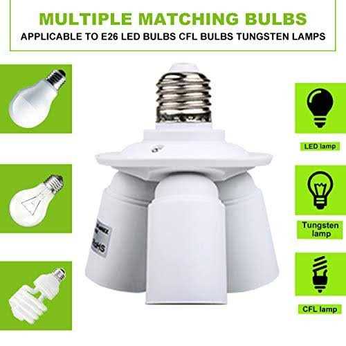 Toplimit 3 in 1 Standard LED Light Bulb Lamp Socket Adapter Splitter Heat-resistant PBT E26 and E27 86V-240V Light Socket Splitter - Image 5