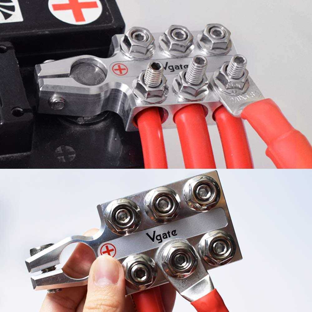 Vgate Lead Acid Battery Terminal clamps, 8AWg up to 40 AWg gauge, 12-Way connectors, Positive and Negative - Image 5
