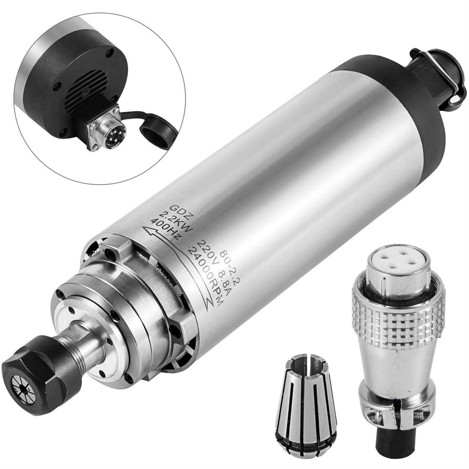 VEVOR Air Cooled Spindle Motor ER20 Cnc Spindle Milling Motor 2.2KW Spindle Motor 24000 Rpm 400 Hz for Cnc Router Engraving Milling Grind - Image 5