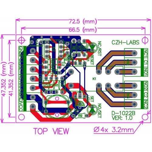 Electronics-Salon Panel Mount Momentary-Switch/Pulse-Signal Control Latching DPDT Relay Module,12V - Image 4