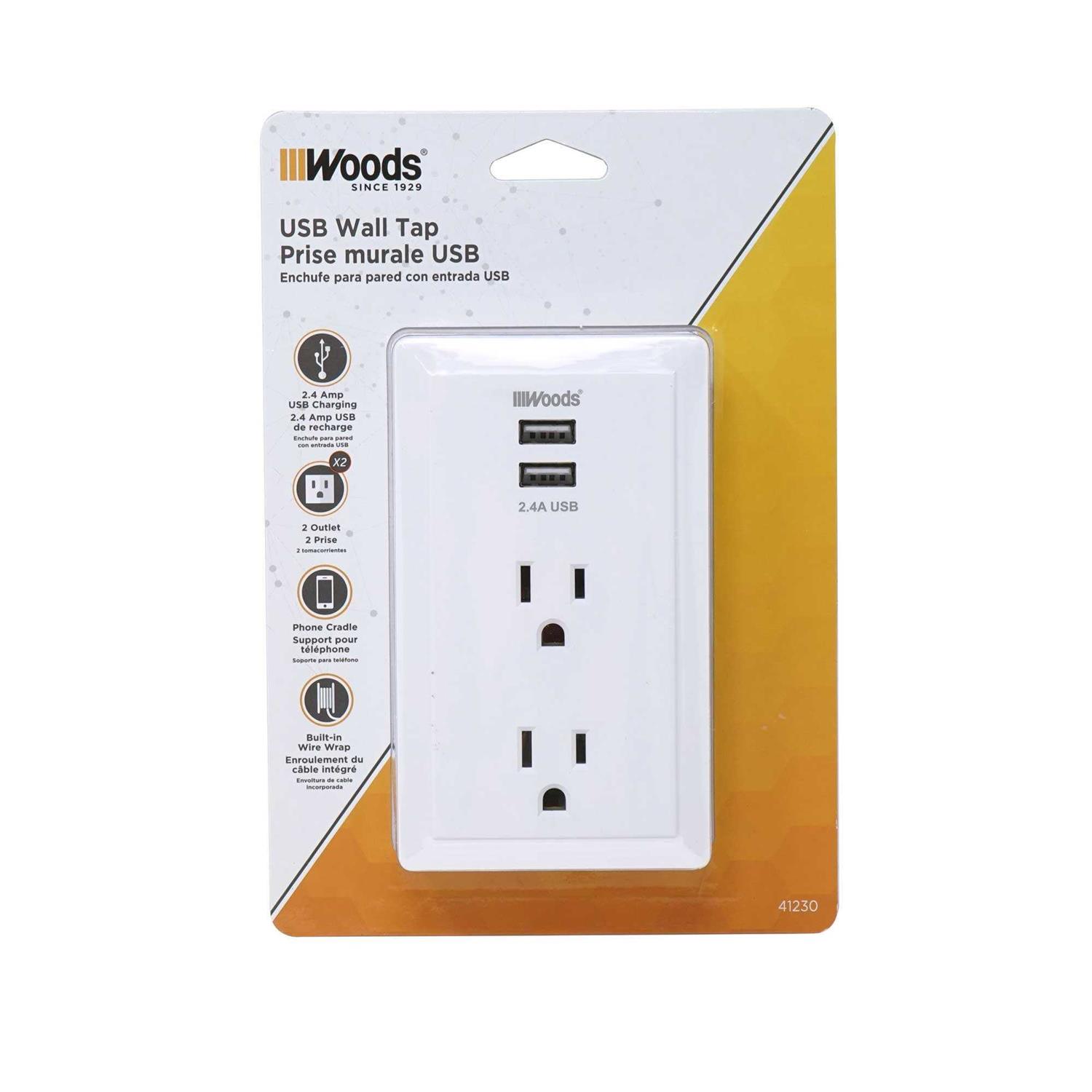 Woods 2 Outlet/2 USB Wall Tap 41230 - Image 4