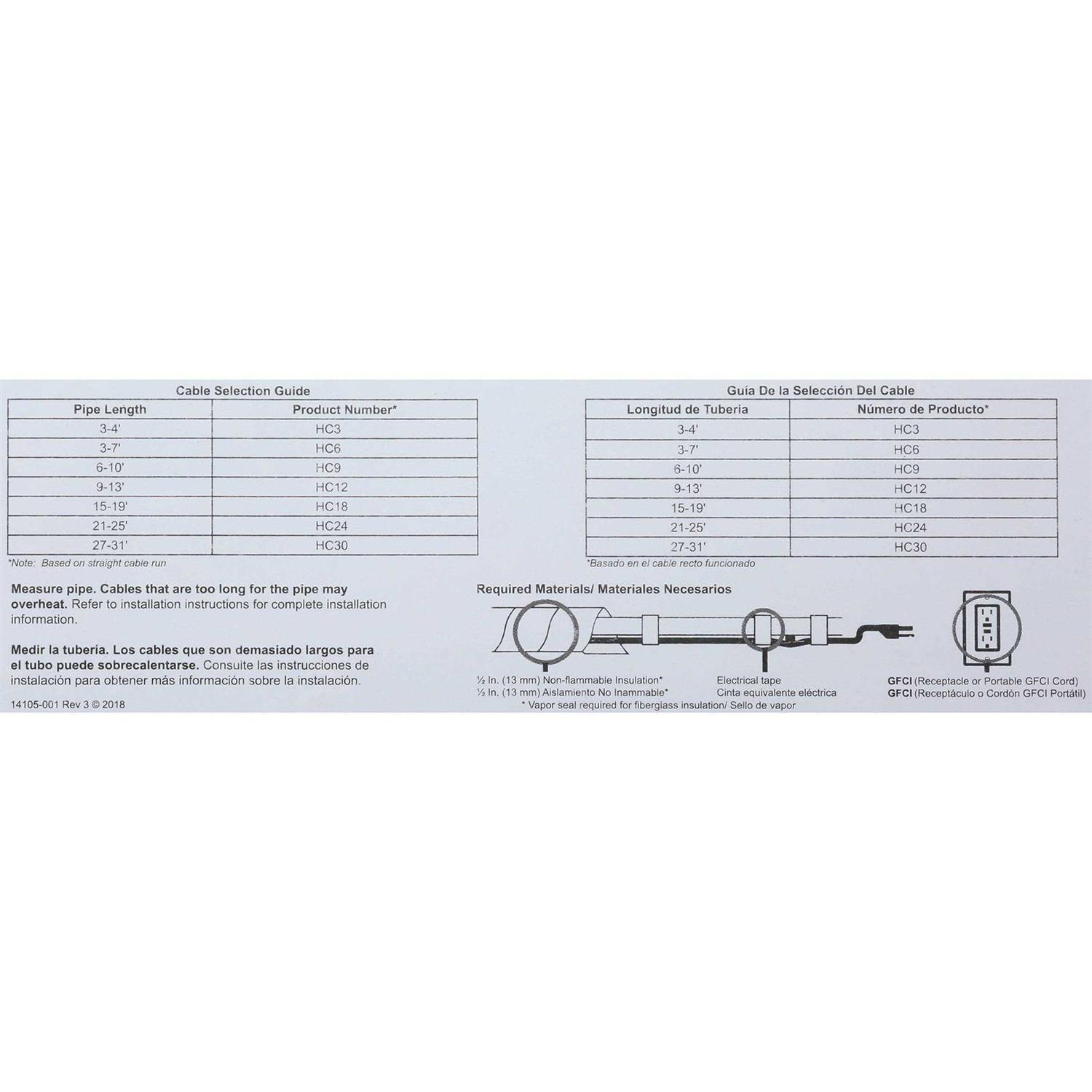 Frost King Electric Water Pipe Heat Cable HC12A - Image 4