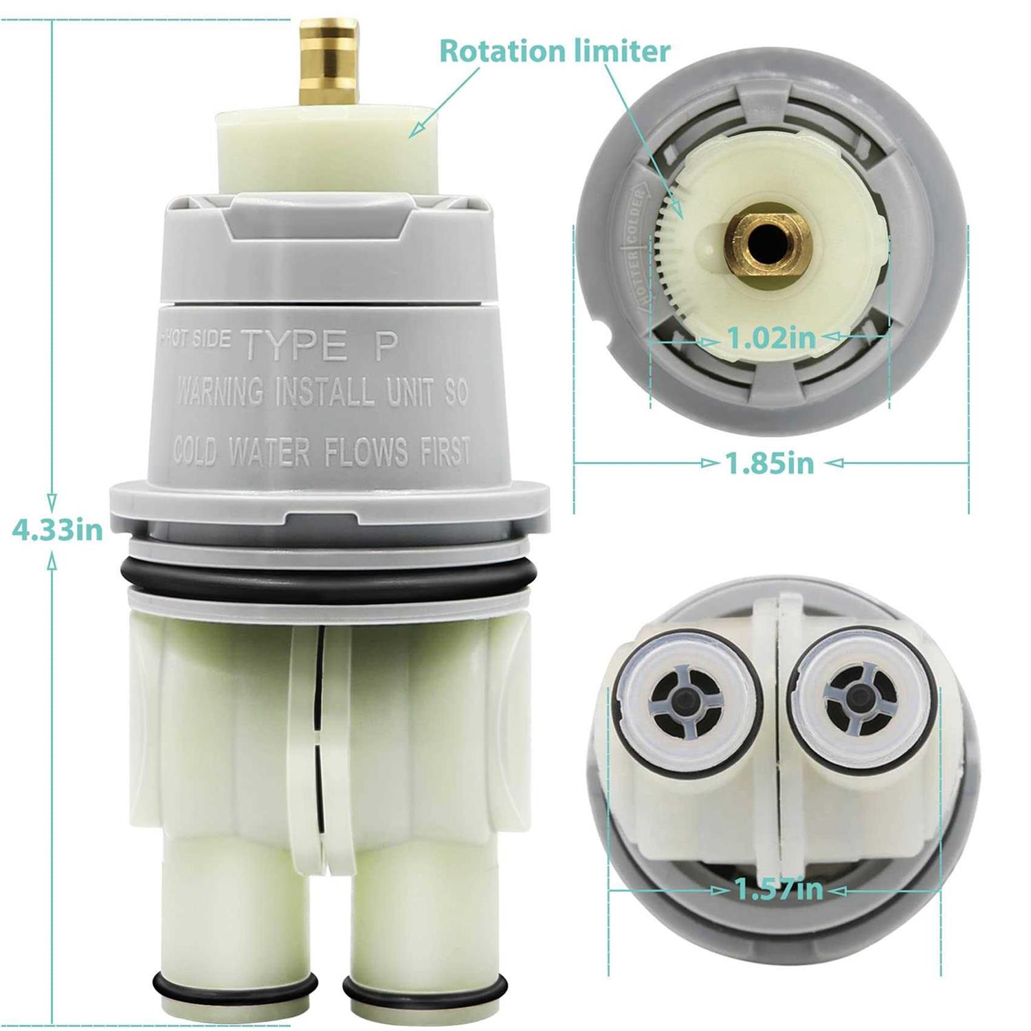 Wairool RP46074 Shower Valve Cartridge Assembly Compatible For Delta Shower and Tub 13/14 Series Faucet - Image 3