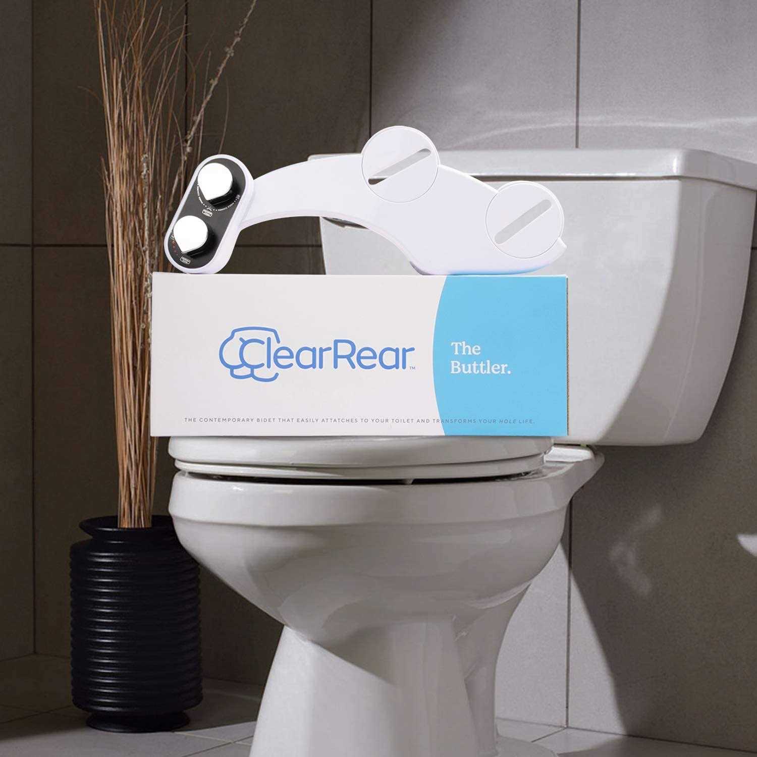 Clear Rear Bidet Attachment for Toilet - Get a Splash of Freshness w/Our Self-Cleaning Bidet - Dual Nozzle Toilet Bidet Attachment w/Adjustable - Image 3