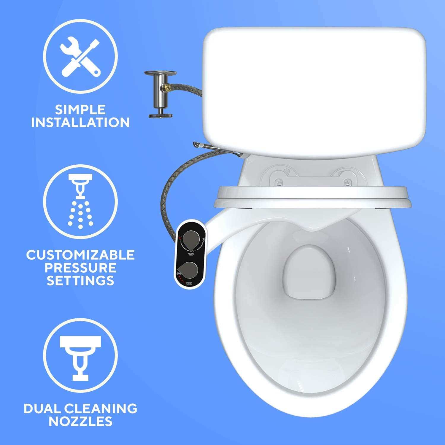 Clear Rear Bidet Attachment for Toilet - Get a Splash of Freshness w/Our Self-Cleaning Bidet - Dual Nozzle Toilet Bidet Attachment w/Adjustable - Image 4