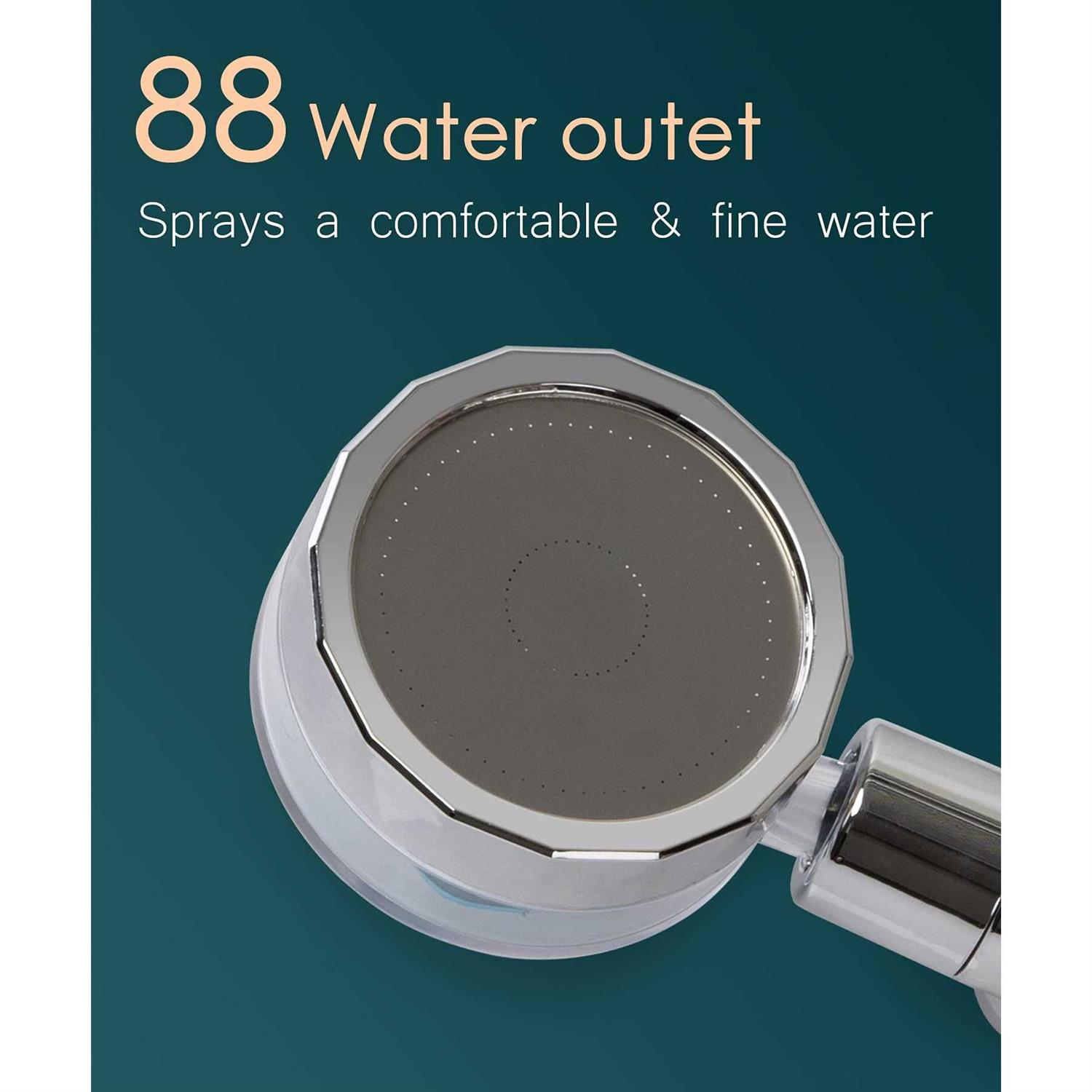 APETHS High Pressure Shower Heads Kit with 79 Inch Shower Hose/Shower Arm Holder/3 PP Cotton Filters/Silicone Body Scrubber Loofah - Image 3