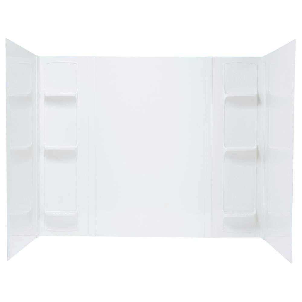 Mustee Durawall 42 in. x 72 in. x 58 in. Easy Up Adhesive Bath Tub Surround 56WHT - Image 2