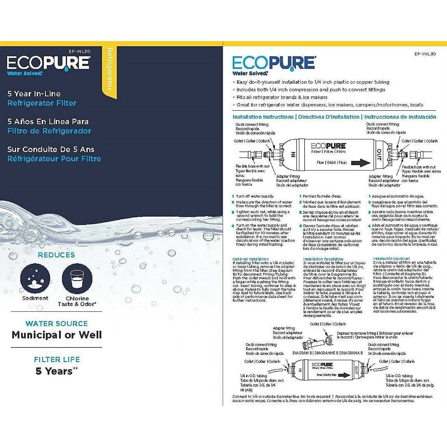 Ecopure 5-Year In-Line Refrigerator Filter - Image 3