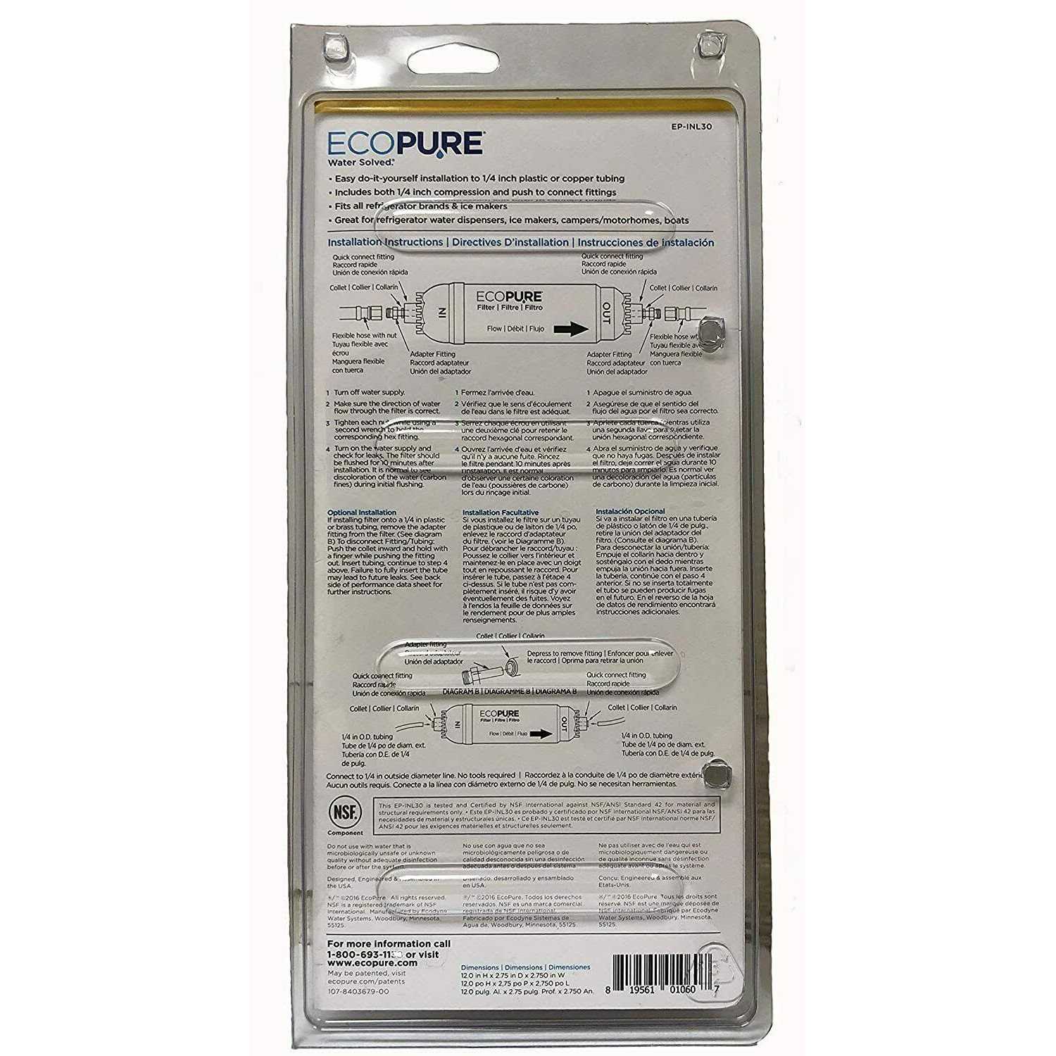 Ecopure 5-Year In-Line Refrigerator Filter - Image 4