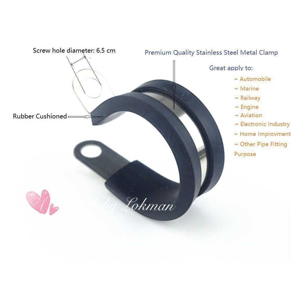 LOKMAN 20 Pack Stainless Steel Cable Clamp, Rubber Cushioned Insulated Clamp, Metal Clamp, Tube Holder for Tube, Pipe or Wire Cord - Image 4